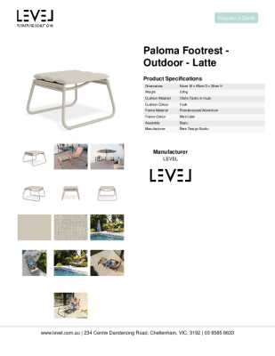Tear Sheet: Paloma Footrest - Outdoor - Latte