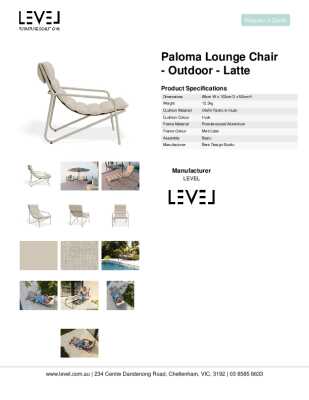 Tear Sheet: Paloma Lounge Chair - Outdoor - Latte