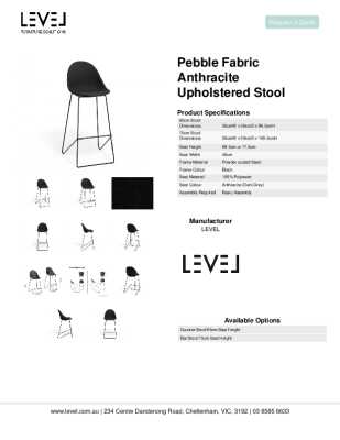 Tear Sheet: Pebble Fabric Anthracite Upholstered Stool