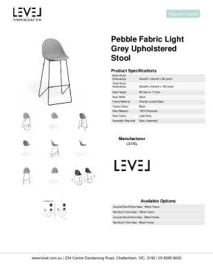 Tear Sheet: Pebble Fabric Light Grey Upholstered Stool