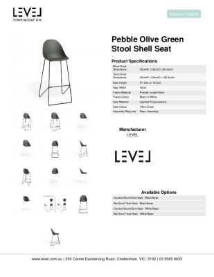 Tear Sheet: Pebble Olive Green Stool Shell Seat