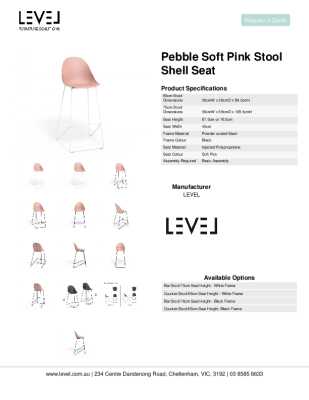 Tear Sheet: Pebble Soft Pink Stool Shell Seat