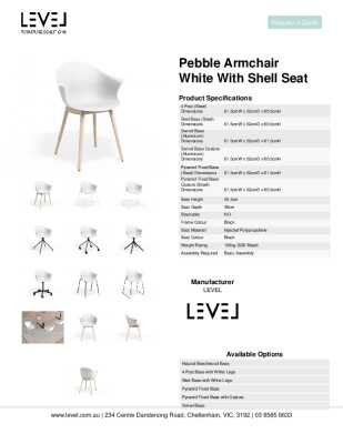 Tear Sheet: Pebble Armchair White with Shell Seat