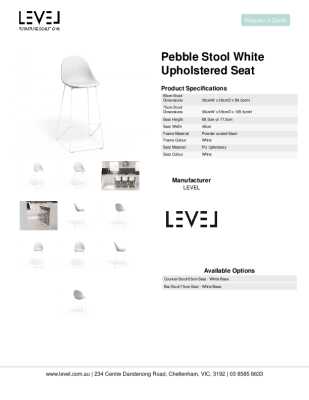 Tear Sheet: Pebble Stool White Upholstered Seat