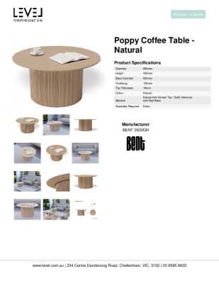 Tear Sheet: Poppy Coffee Table - Natural
