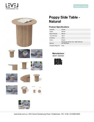 Tear Sheet: Poppy Side Table - Natural