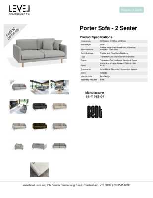 Tear Sheet: Porter Sofa - 2 Seater