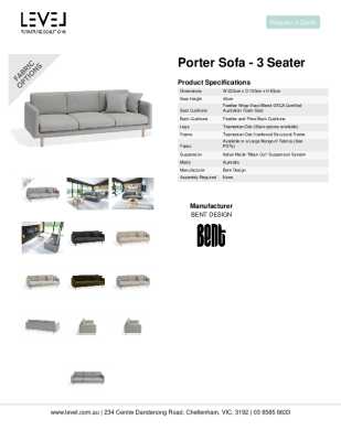 Tear Sheet: Porter Sofa - 3 Seater 