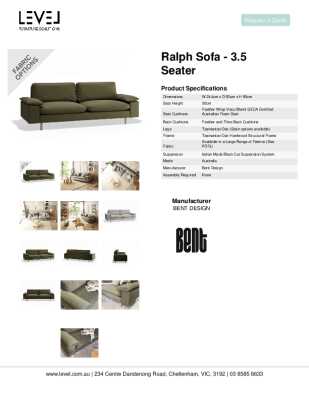 Tear Sheet: Ralph Sofa - 3.5 Seater 