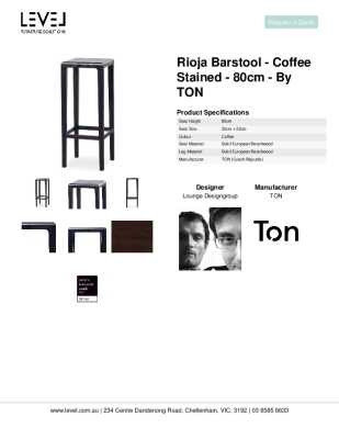 Tear Sheet: Rioja Barstool - Coffee Stained - 80cm - by TON