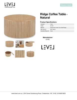 Tear Sheet: Ridge Coffee Table - Natural