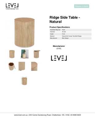 Tear Sheet: Ridge Side Table - Natural 