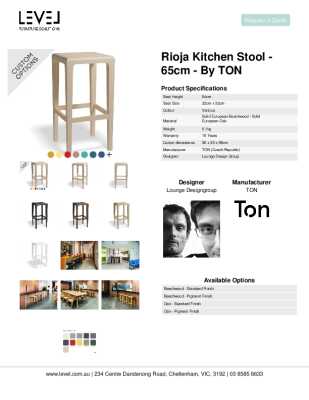 Tear Sheet: Rioja Kitchen Stool - 65cm - by TON