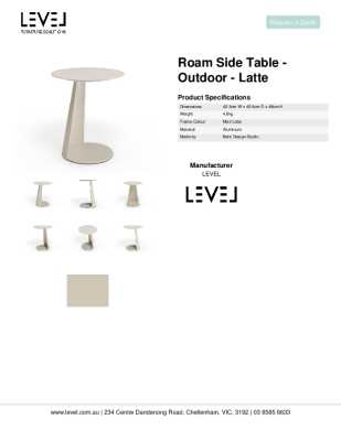 Tear Sheet: Roam Side Table - Outdoor - Latte