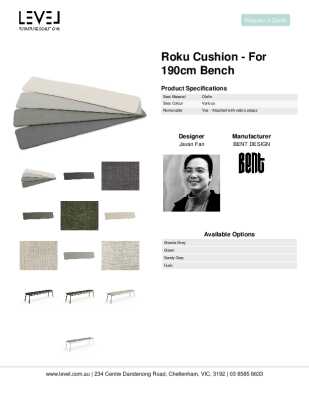Tear Sheet: Roku Cushion - For 190cm Bench