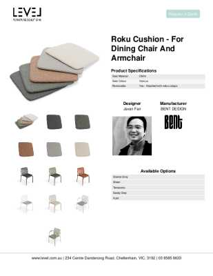 Tear Sheet: Roku Cushion - For Dining Chair and Armchair