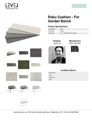 Tear Sheet: Roku Cushion - For Garden Bench