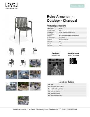 Tear Sheet: Roku Armchair - Outdoor - Charcoal