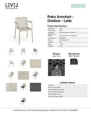 Tear Sheet: Roku Armchair - Outdoor - Latte