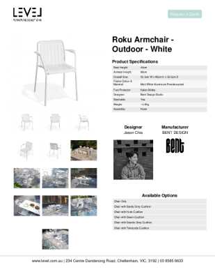 Tear Sheet: Roku Armchair - Outdoor - White