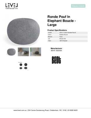 Tear Sheet: Ronde Pouf in Elephant Boucle - Large