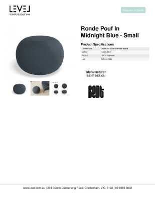 Tear Sheet: Ronde Pouf in Midnight Blue - Small