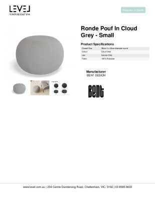 Tear Sheet: Ronde Pouf in Cloud Grey - Small