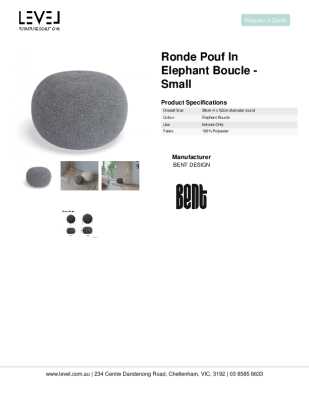 Tear Sheet: Ronde Pouf in Elephant Boucle - Small