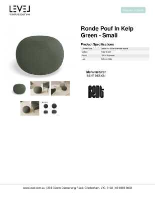 Tear Sheet: Ronde Pouf in Kelp Green - Small