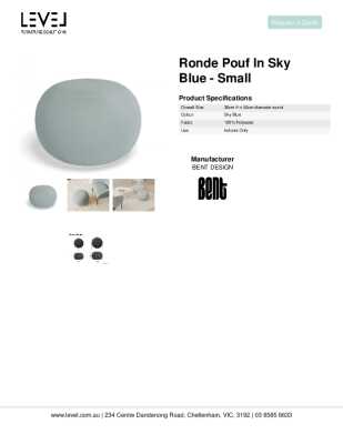 Tear Sheet: Ronde Pouf in Sky Blue - Small