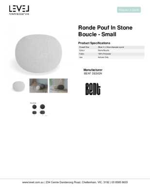 Tear Sheet: Ronde Pouf in Stone Boucle - Small