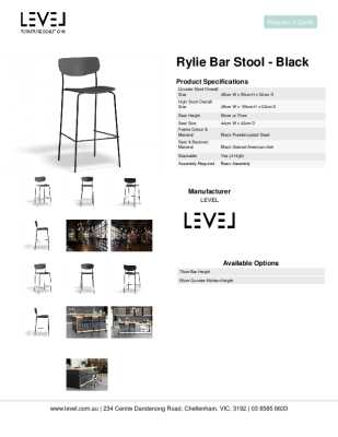 Tear Sheet: Rylie Bar Stool - Black