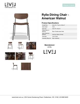 Tear Sheet: Rylie Dining Chair - American Walnut