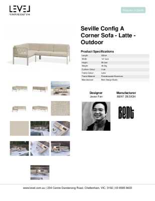 Tear Sheet: Seville Config A Corner Sofa - Latte - Outdoor