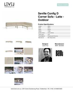 Tear Sheet: Seville Config D Corner Sofa - Latte - Outdoor