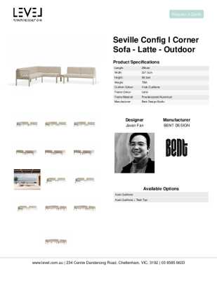 Tear Sheet: Seville Config I Corner Sofa - Latte - Outdoor