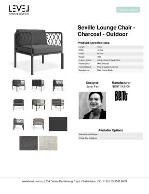 Tear Sheet: Seville Lounge Chair - Charcoal - Outdoor