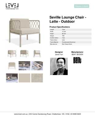 Tear Sheet: Seville Lounge Chair - Latte - Outdoor