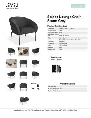 Tear Sheet: Solace Lounge Chair - Storm Grey