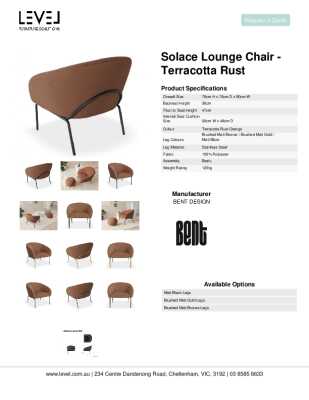 Tear Sheet: Solace Lounge Chair - Terracotta Rust
