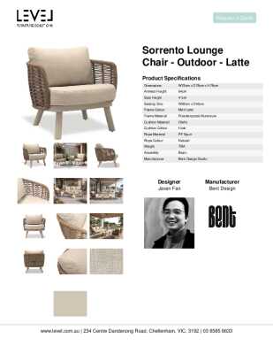 Tear Sheet: Sorrento Lounge Chair - Outdoor - Latte