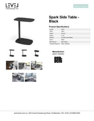 Tear Sheet: Spark Side Table - Black