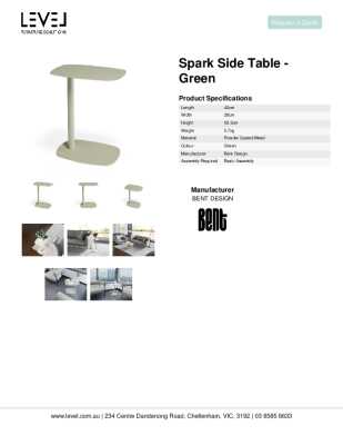 Tear Sheet: Spark Side Table - Green 