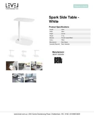Tear Sheet: Spark Side Table - White 