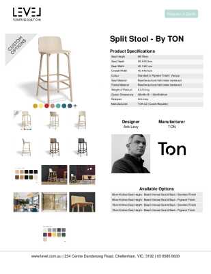 Tear Sheet: Split Stool - by TON