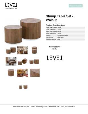 Tear Sheet: Stump Table Set - Walnut