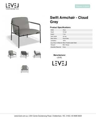 Tear Sheet: Swift Armchair - Cloud Grey 