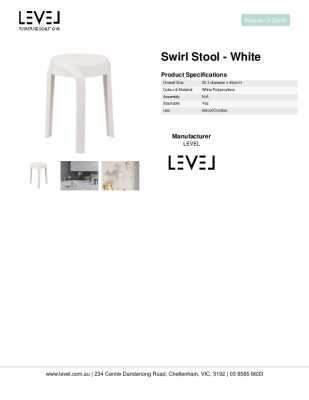 Tear Sheet: Swirl Stool - White