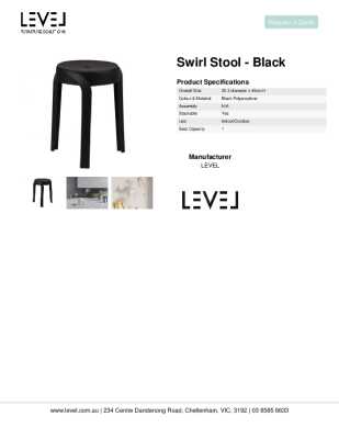 Tear Sheet: Swirl Stool - Black