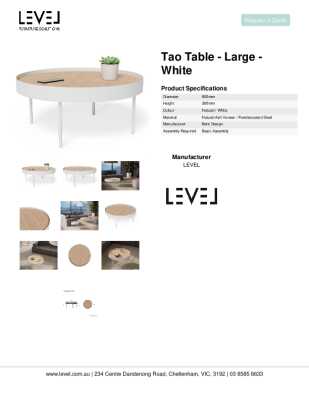 Tear Sheet: Tao Table - Large - White